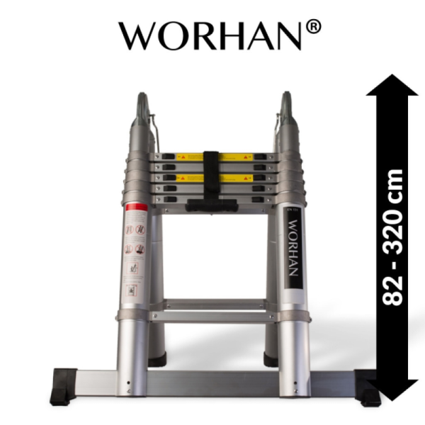 Topelt teleskoopredel alumiiniumrõngastega - 320 cm (AK3.2)