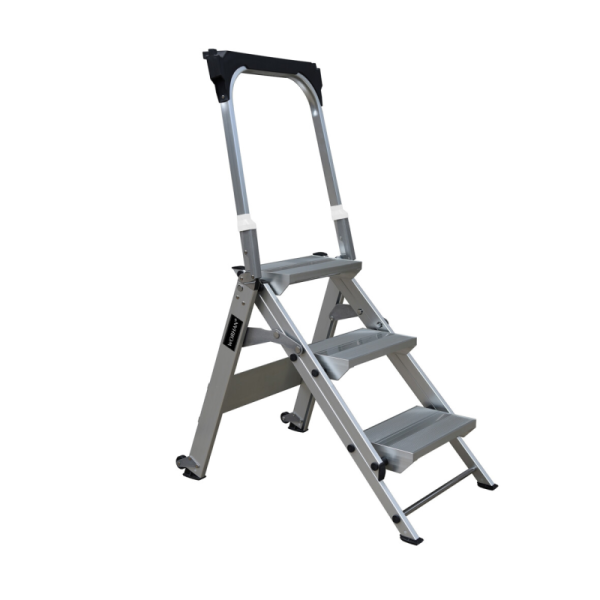 Kokkupandav redel käepideme ja ratastega - 3 astet (LG3E)