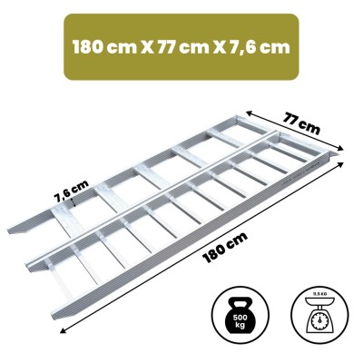Didelės apkrovos sulankstoma rampa motociklams - 180 cm (MR6EUR)